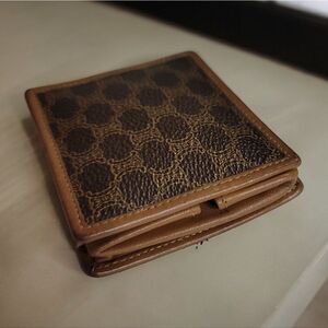 Celine Brown and Tan Logo Bi-Fold Wallet